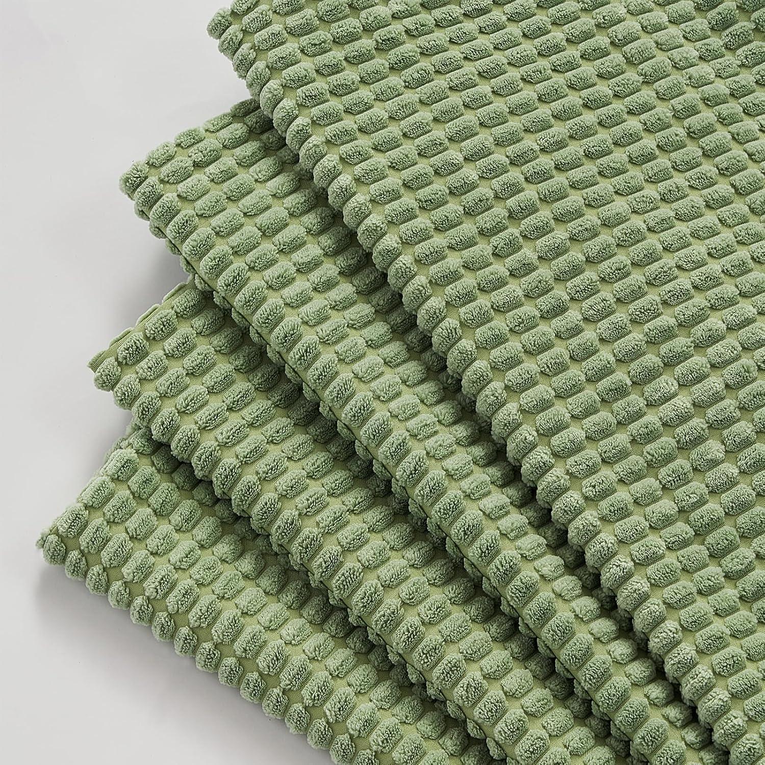 Kissenbezug 45x45 Grün 4er Set Cord körnig Dekokissenhülle Sofa