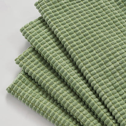 Kissenbezug 45x45 Grün 4er Set Cord körnig Dekokissenhülle Sofa