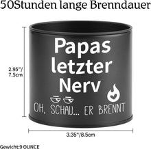 PRSTENLY Papa Geschenk Vatertag 9OZ Kerze Metall Spruch