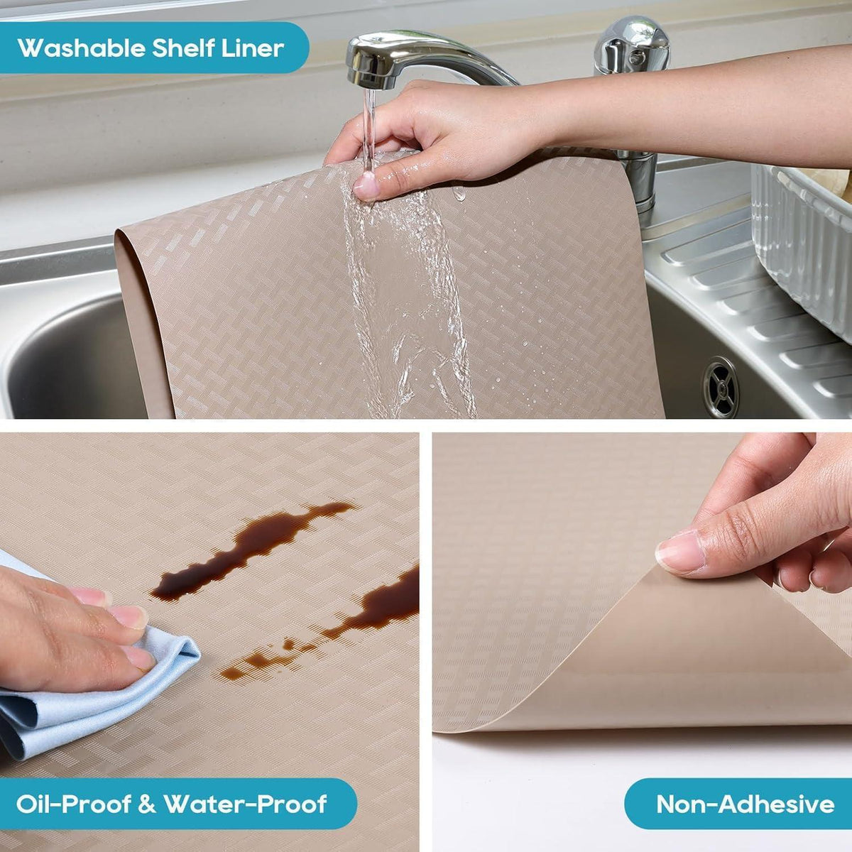 Schubladenmatte Beige Rutschfest Wasserdicht EVA 30x150cm