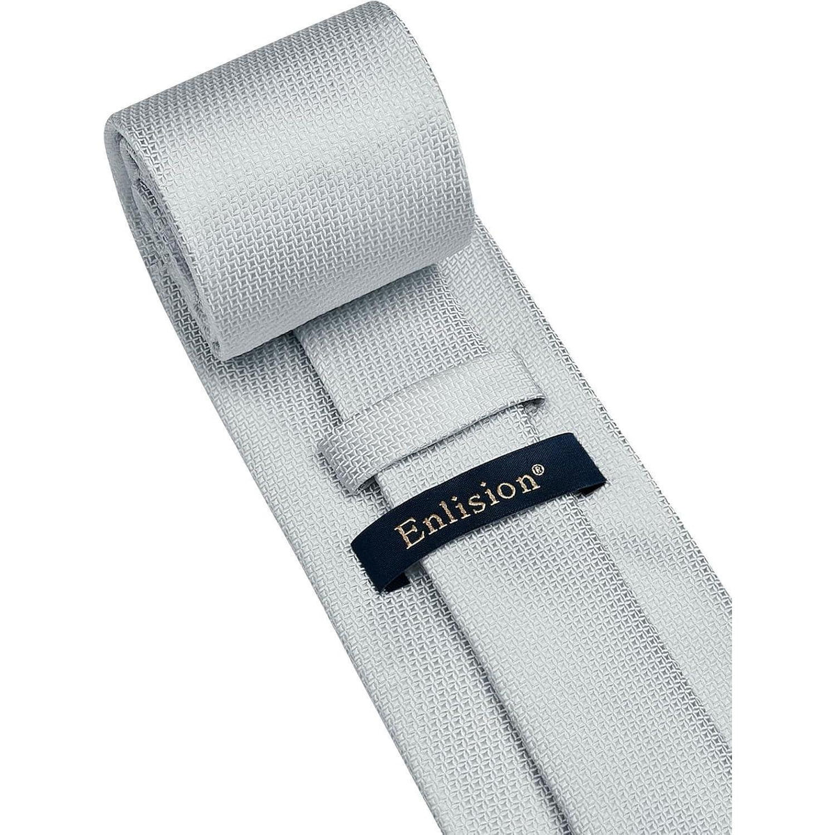 Herren Krawatte & Einstecktuch Set Silber Formell Hochzeit
