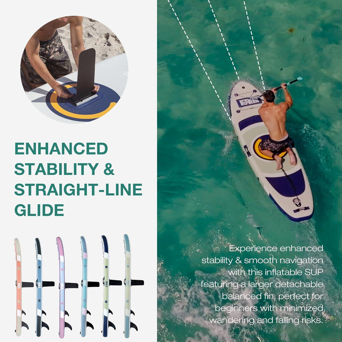 Aufblasbares SUP Board 305cm mit Stabilen Flossen und Zubehör - Paddle Board