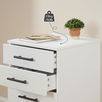 Rollcontainer mit 5 Schubladen, mobil, weiß