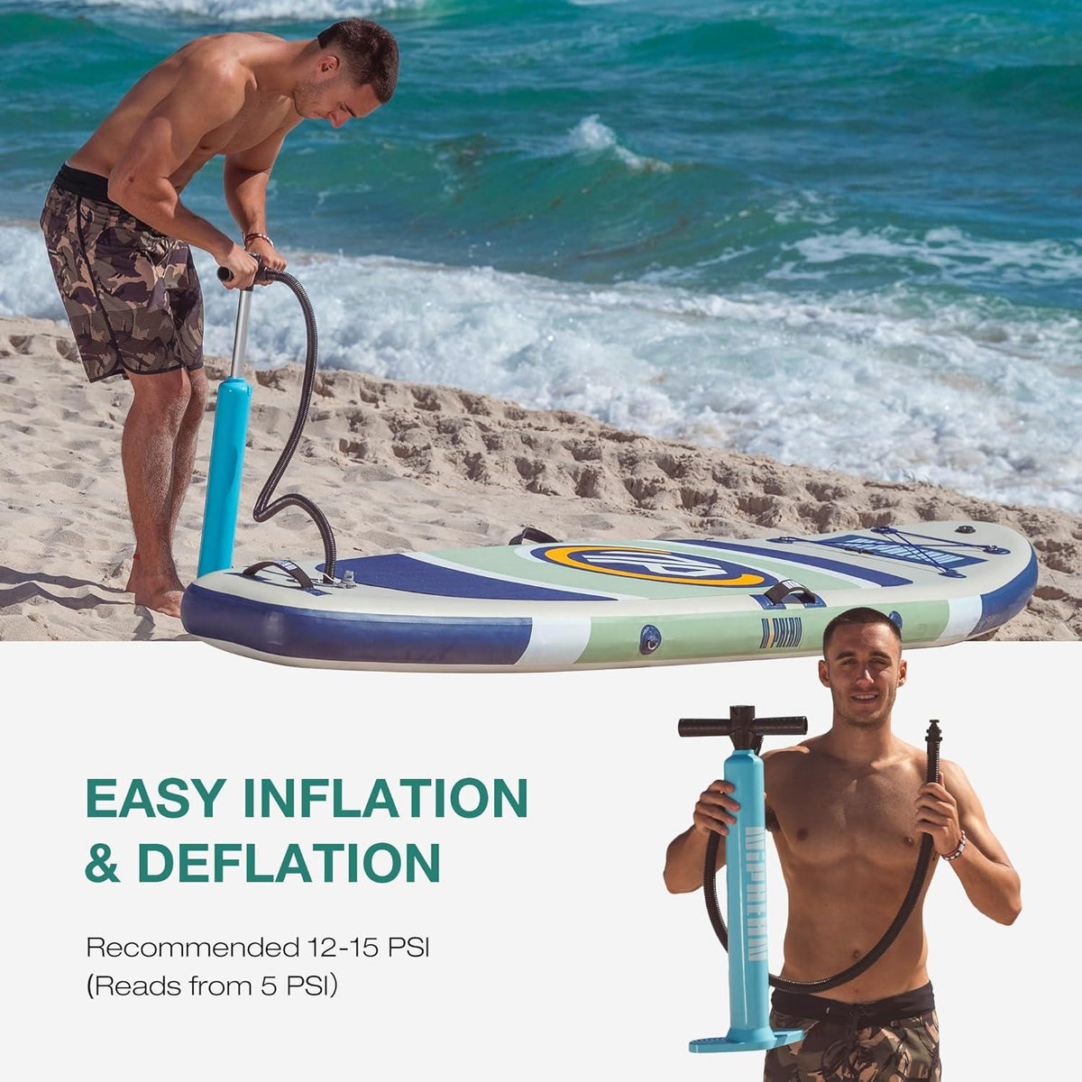 Stand Up Paddling Board 305cm Aufblasbar Stabil Flossen Zubehör Yoga