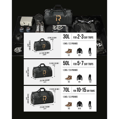 Wasserdichte Motorrad Gepäckrolle 70L – Vielseitige Hecktasche