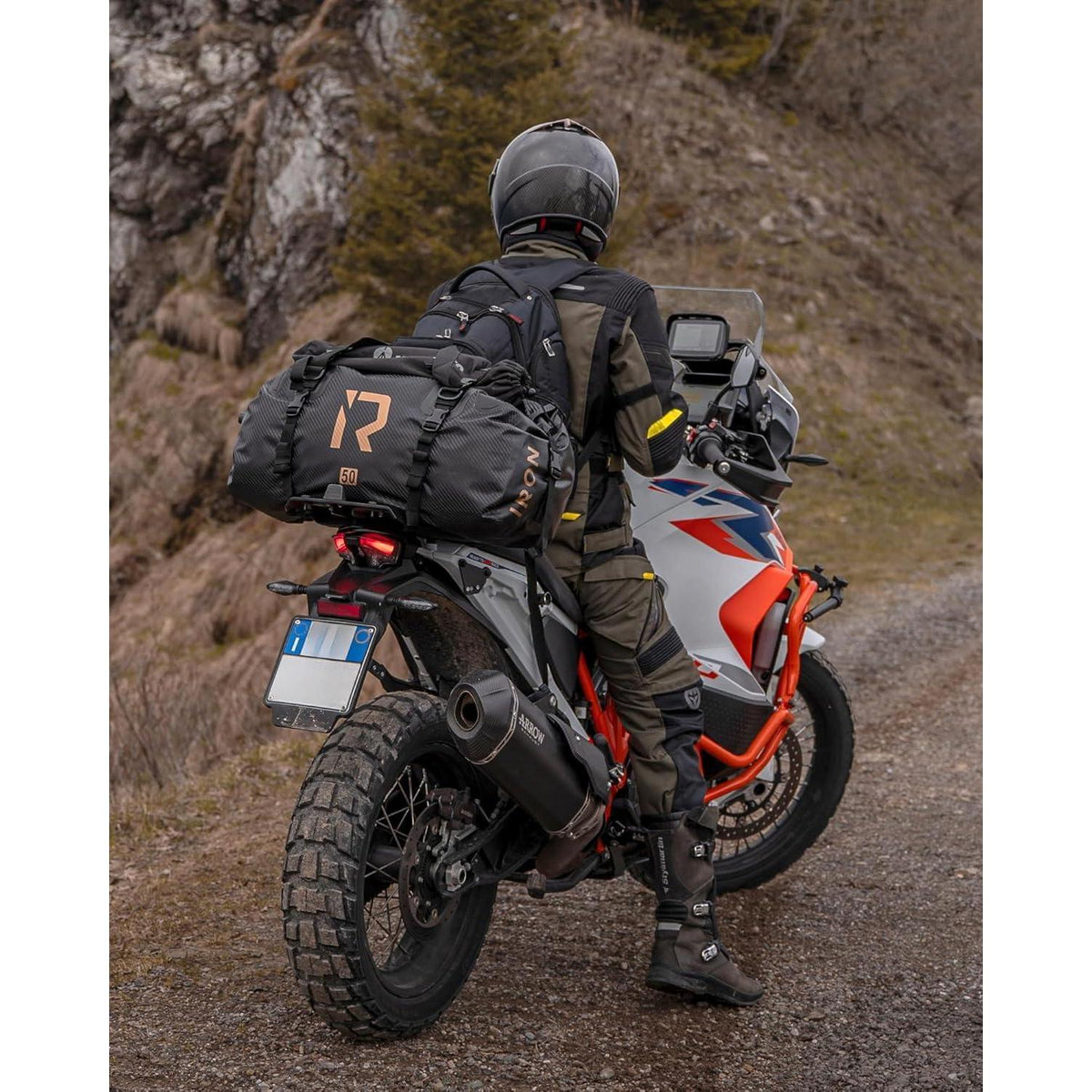 Wasserdichte Motorrad Gepäckrolle 50L – Hecktasche für Touren