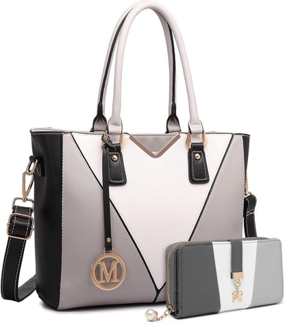 Damen Handtasche V-Form Design Synthetic Ledertasche Schwarz