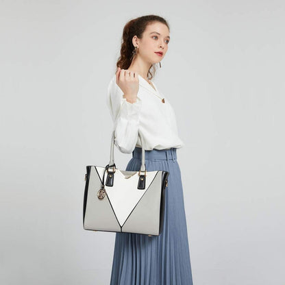 Miss Lulu Damen Handtasche Schultertasche Shopper V-Form