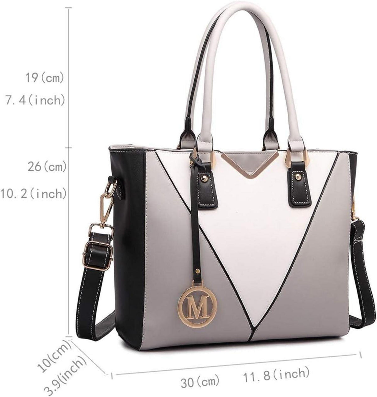 Damen Handtasche Schultertasche Shopper V-förmiges Design Synthetik