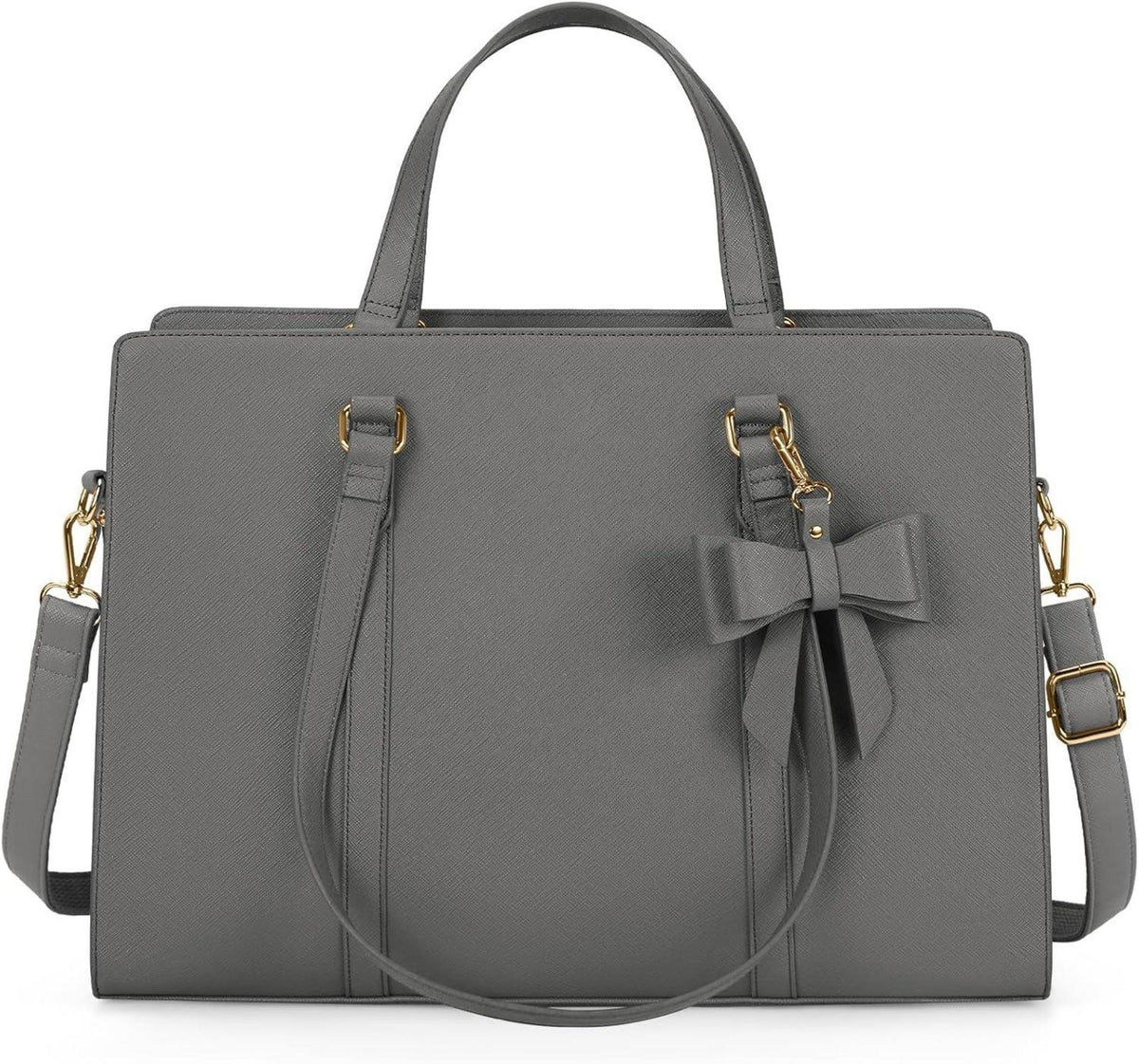 Große Damen Handtasche Shopper Schwarz PU Leder Laptoptasche