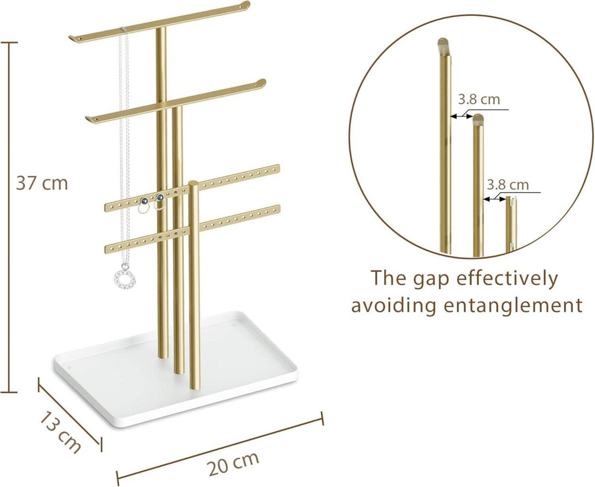 Schmuck Organizer 37cm 4 Ebenen Gold/Weiß Aesthetic Accessoires