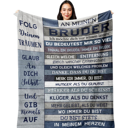 Bruder Geschenk Decke 150x130cm - Kuschelig & Warm