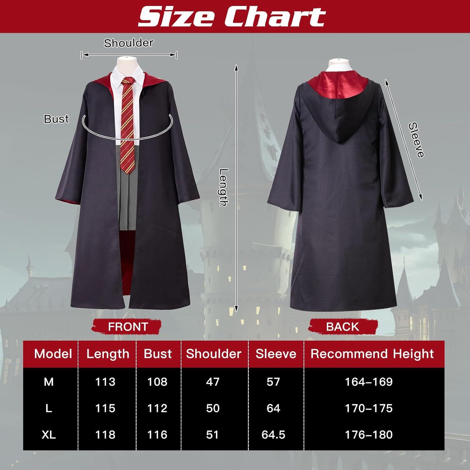 Zauberer Cosplay Kostüm Erwachsene Harry Halloween Karneval Party