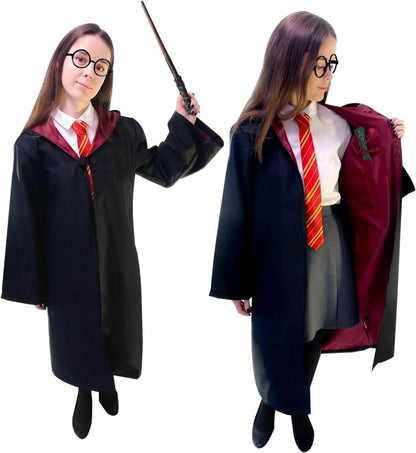 Zauberer Cosplay Kostüm Damen 8 Pcs Harry Outfit Halloween Karneval XL