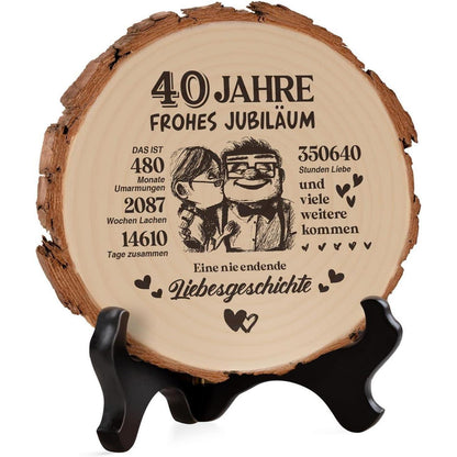Holzschild 40. Hochzeitstag Geschenk für Paare
