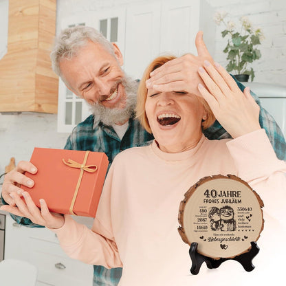 Holzschild 40. Hochzeitstag Geschenk für Paare