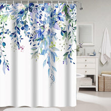 Duschvorhang Blau Pflanze 200x240cm Wasserdicht & Waschbar