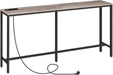 Konsolentisch mit Ladestation USB-Anschlüssen grau 180 cm