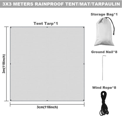 Flintronic Tarp 3x3m Wasserdicht Ultraleicht UV Schutz
