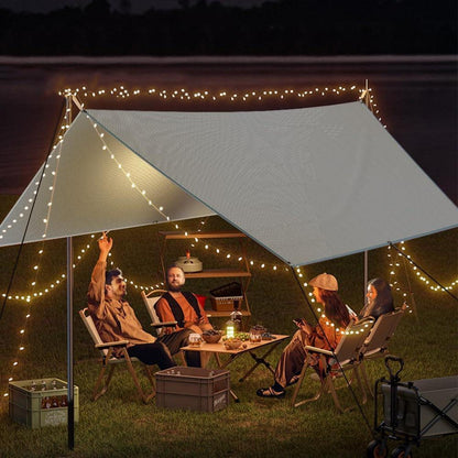 Tarp 3x3m Wasserdicht Ultraleicht Sonnensegel mit Heringen und Seilen