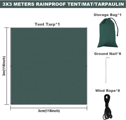 Flintronic Tarp 3x3m Ultraleicht Wasserdicht Sonnensegel