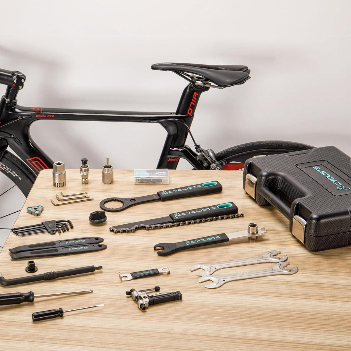 Fahrrad Reparaturset 22-teilig mit Werkzeugkoffer für Montage & Wartung