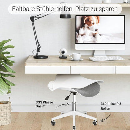 Ergonomischer klappbarer Bürostuhl ohne Armlehne Grau-f054