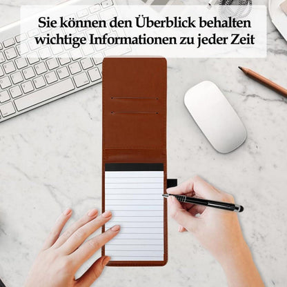 A7 Notizbuch mit Stift & Hülle – Klein & Praktisch in Lederoptik