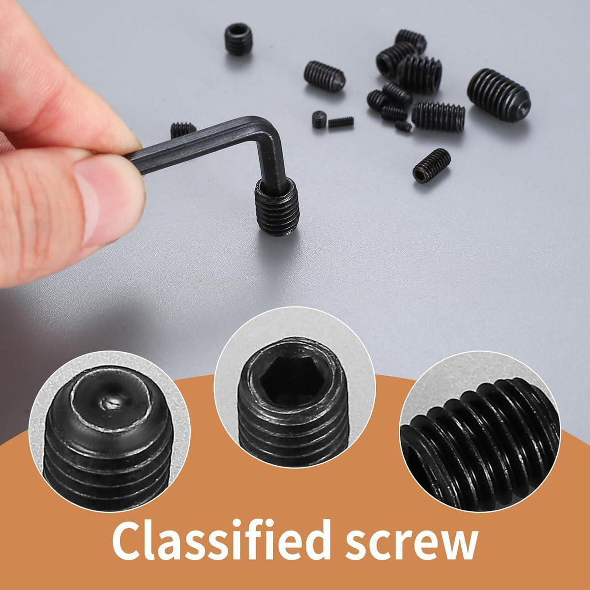 Madenschrauben Set 540tlg. Innensechskant M2-M8 Edelstahl schwarz