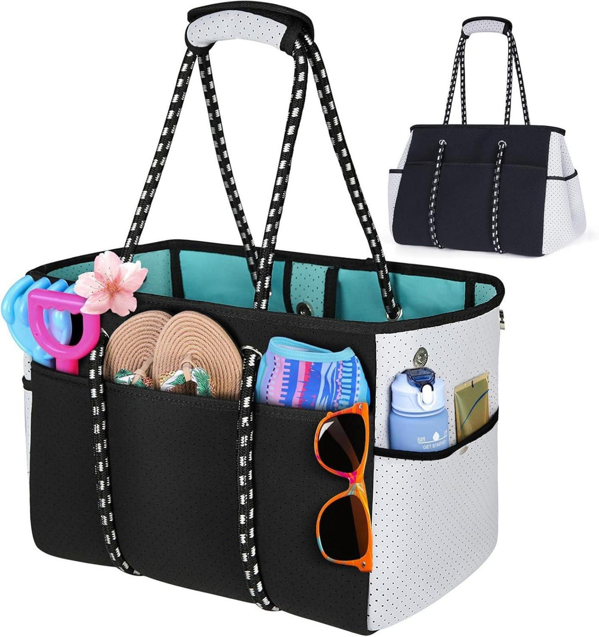 Strandtasche Neopren XXL 30L Schwarz Atmungsaktiv multifunktional