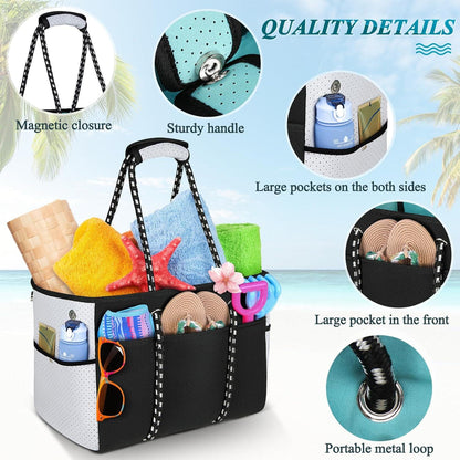 Strandtasche XXL Neopren 30L Schwarz für Strand Schwimmen