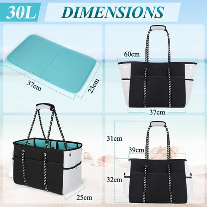 Strandtasche Neopren XXL 30L Schwarz Atmungsaktiv multifunktional