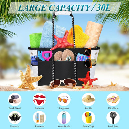 Strandtasche Neopren XXL Schwarz 30L Familientasche Atmungsaktiv