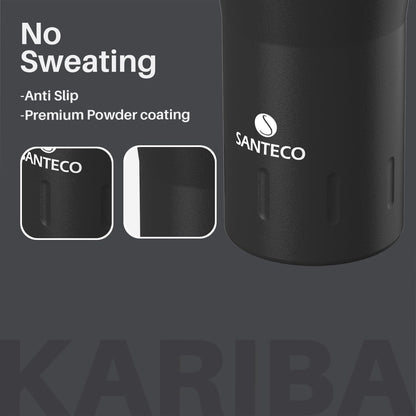 Thermobecher 350ml Edelstahl isoliert Schwarz Doppelwandig-Kaffeebecher to go BPA-frei