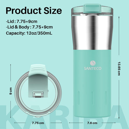 Thermobecher 500ml Edelstahl Isoliert 10h Heiß Kalt Auslaufsicher BPA-frei Green