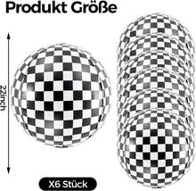 VIKY® 6 Stk Schwarz Weiß Kariert Geburtstagsdeko Luftballons