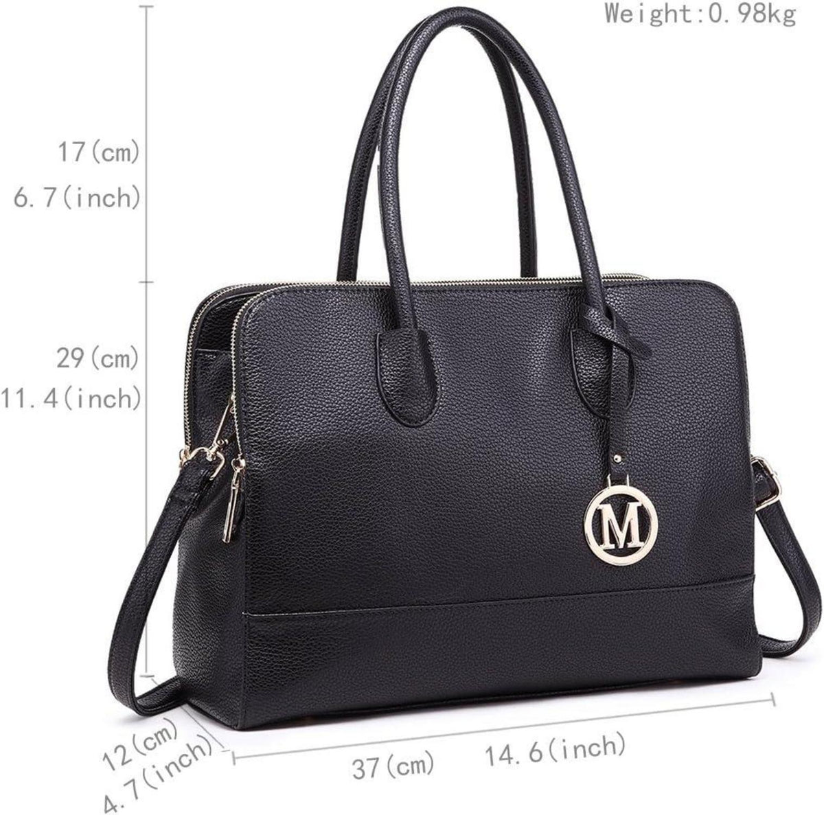 Große Miss Lulu PU Handtasche Damen Retro Elegant cognac