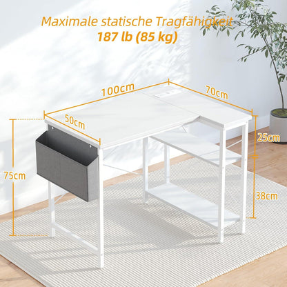 Moderner L-förmiger Schreibtisch mit