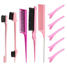 5 Stück Sleek Bun Bürste Set mit Clips, Styling Kamm, Rattenschwanz