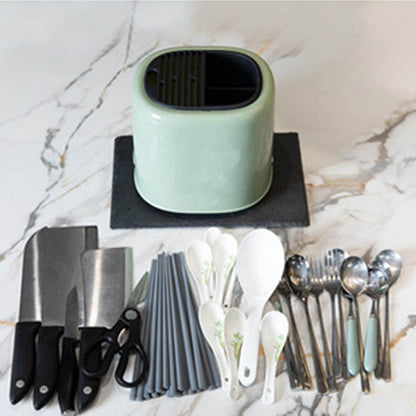 Retro Messerblock Utensilienhalter – 2in1 Küchen Organizer Grün
