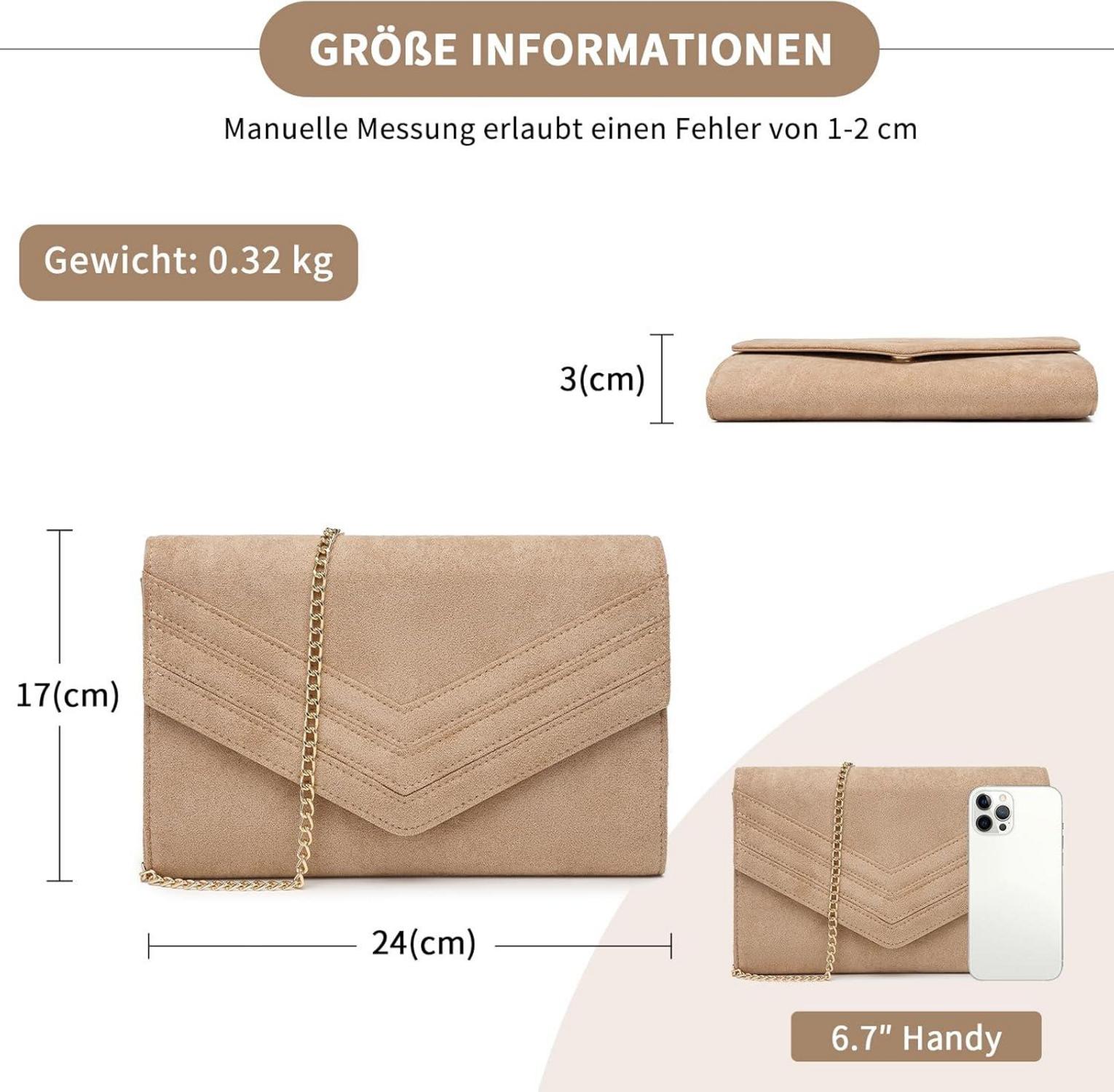 Miss Lulu Damen Elegant Clutch Abendtasche mit Kette Schwarz/Rosa