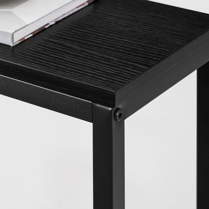 Schmaler Konsolentisch mit Ladestation 160 cm Schwarz USB-Anschlüssen