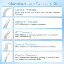 Edelstahl Wimpernpinzette Set 5 Stück Professional