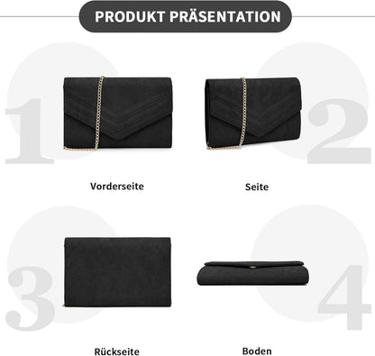 Clutch Elegant Abendtasche Brauttasche mit Kette für Hochzeit
