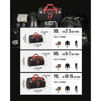 Motorrad Hecktasche 50L wasserdicht mit Rolltop