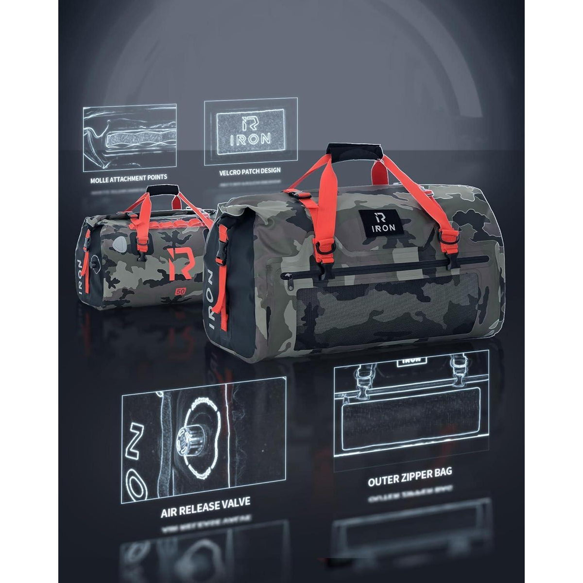 Motorrad Hecktasche 50L wasserdicht mit Rolltop