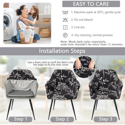 Stretch Stuhlhussen 2er Set – Schwingstuhl & Sesselbezug Schwarz