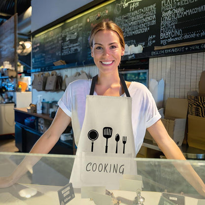 Schürze 2 Stück Kochschürze Herren Damen Küchenschürze Schwarz