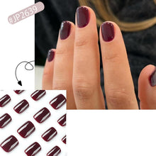 24er Set Kurze Glänzend Rote Press On Nails - Full Cover Künstliche Nägel