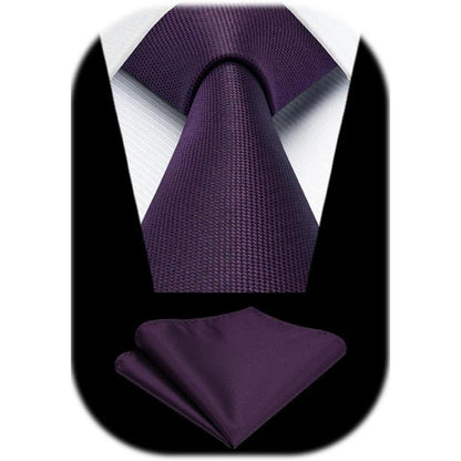 Krawatten-Set Herren Dunkellila mit Einstecktuch | Business & Hochzeit